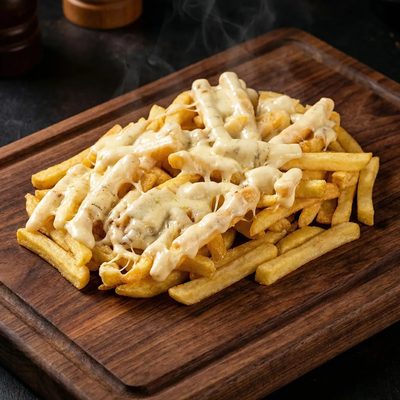 Batata Frita Grande com Muçarela e Bacon