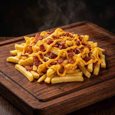 Batata Frita Grande com Cheddar e Bacon